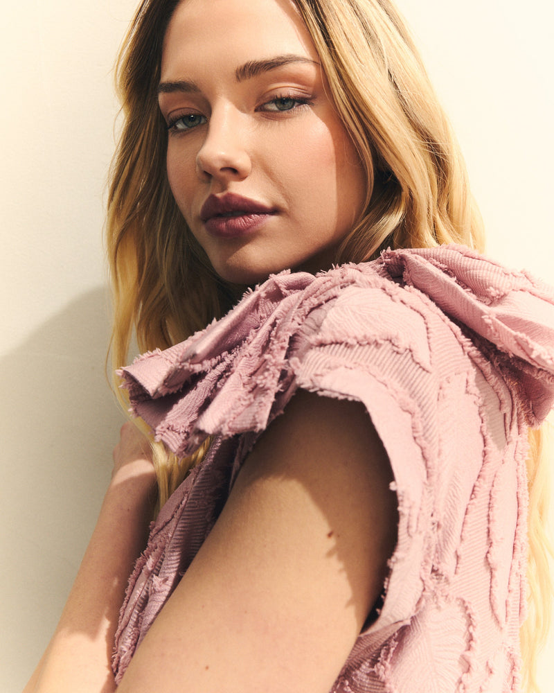 VESTIDO JACQUARD FLOR RELIEVE